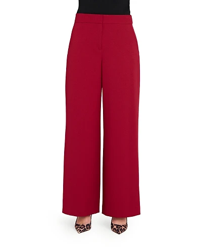 Tahari Asl Women's Mid-Rise Wide Leg Pants