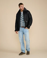 Furniq Uk Men's Suede Shearling Jacket