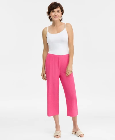 Jm Collection Women's Textured Knit Cropped Pants, Macy's Exclusive