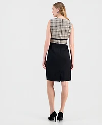 Kasper Women's Colorblock Sleeveless Sheath Dress