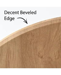 Maison Boucle Light Wood Finish 5-Piece Dining Set with 39.5 Inch Round Table and 4 Green Upholstered Chairs Wood-Look Metal Legs-Maison