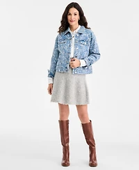 On 34th Women's Denim Jacquard Trucker Jacket, Macy's Exclusive