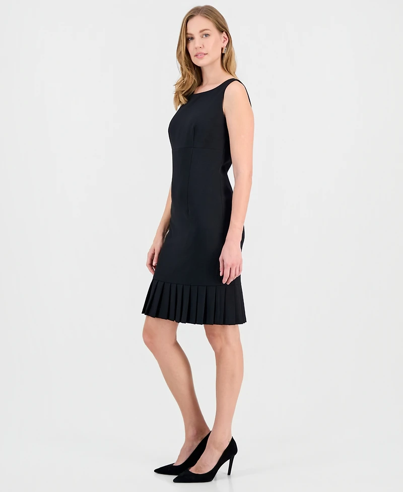 Kasper Women's Stretch-Crepe Pleat-Hem Sheath Dress, Regular & Petite
