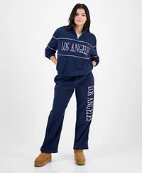 Rebellious One Juniors Los Angeles Quarter Zip Fleece Top Sweatpants