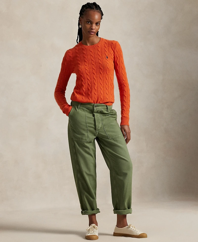 Polo Ralph Lauren Women's Cable Wool-Cashmere Crewneck Sweater