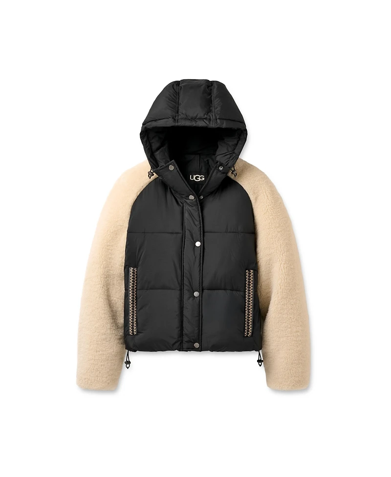 Ugg Women's Mykah Braid Trim Raglan Sleeve Puffer Jacket