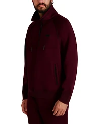 Karl Lagerfeld Paris Men's Stand Collar Half-Zip Sweatshirt