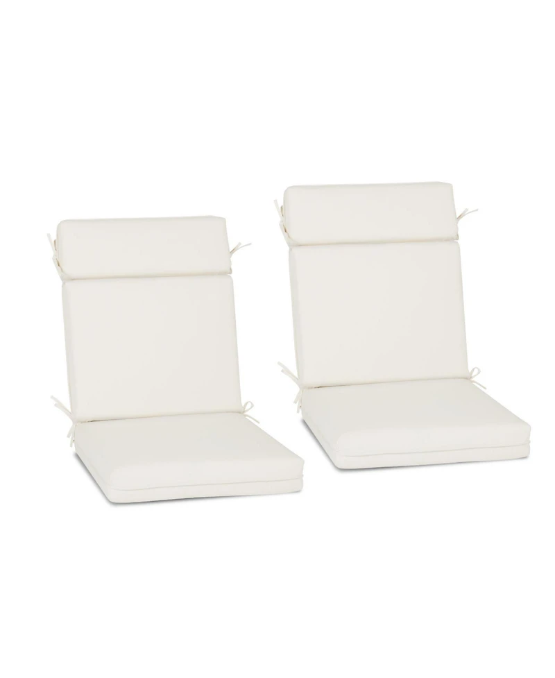 Aoodor Outdoor Dining Chair cushion Set, 37"x20"x2.8" High back with Ties and Zipper, Set of 2