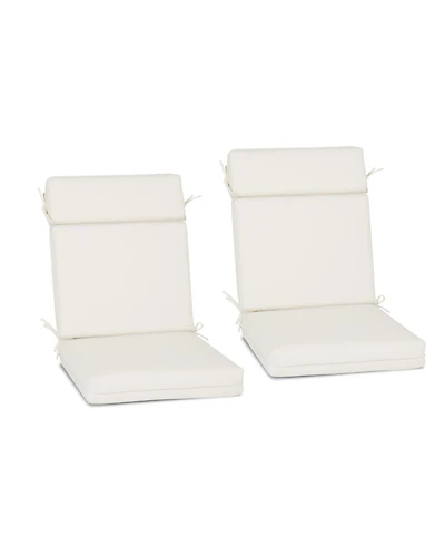 Aoodor Outdoor Dining Chair cushion Set, 37"x20"x2.8" High back with Ties and Zipper, Set of 2