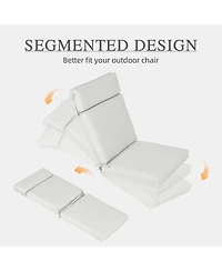 Aoodor Outdoor Dining Chair cushion Set, 37"x20"x2.8" High back with Ties and Zipper