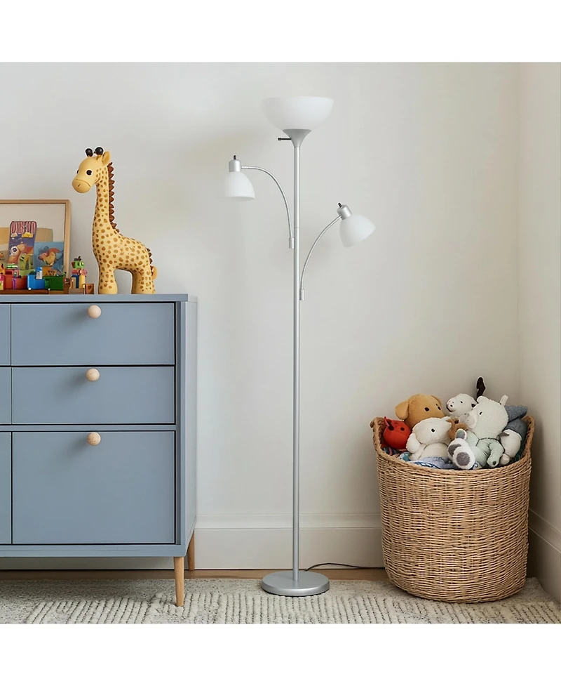 Sky Dome Double 72" Led Torchiere Floor Lamp with Adjustable Arms