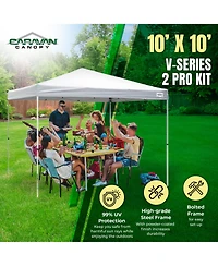 Caravan Canopy CVAN21007900010 Sports V Series 2 10 x 10 Ft Straight Leg Tent