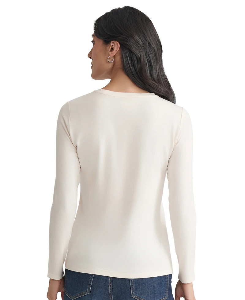 Jones New York Women's Long Sleeve Crewneck Top