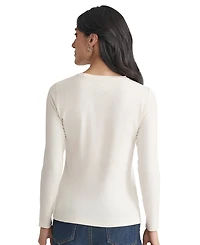 Jones New York Women's Long Sleeve Crewneck Top