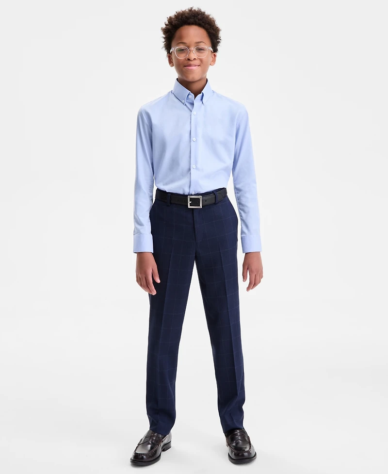 B By Brooks Brothers Boys 8-20 Blue Birdseye Window Classic Pants