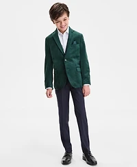 B By Brooks Brothers Boys 8-20 Green Velvet Knit Classic Sport Coat