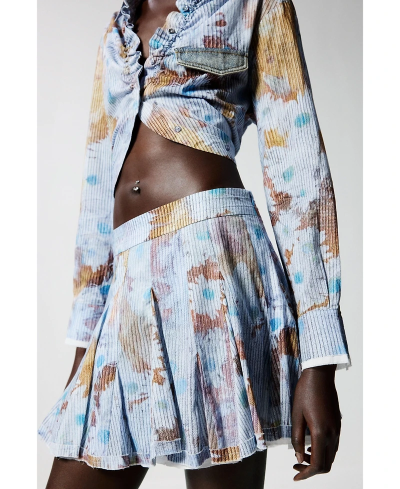 Desigual Women's Mini pleated floral skirt
