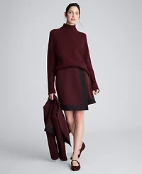 Kenneth Cole Women's Lace Trim Asymmetric Wrap Skirt