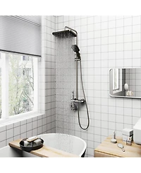 Smart Shower Faucet Set with Digital Display ,Thermostatic Piano Key Shower Combo Set with Rain Shower Head