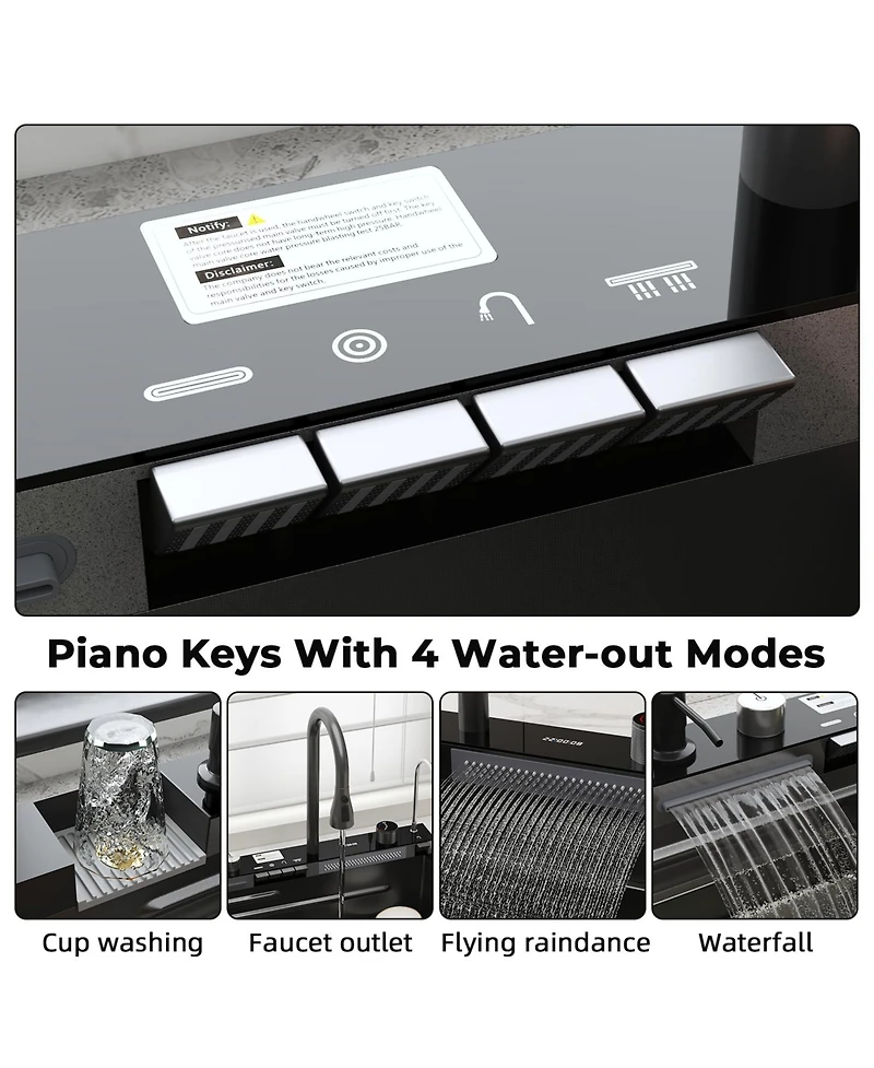 31.5-Inch Drop-In Single Bowl 304 Stainless Steel Kitchen Sink, Pull-Down Faucet Kitchen Set