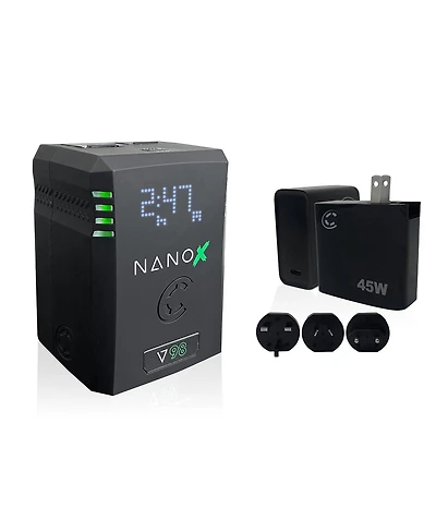 Core Swx Nanox Micro 98 98Wh 14.8V 6600mAh Smart V-Mount Battery, Bundle with Xpd-45 45W Universal Usb-c Pd Wall Charger