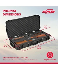 Skb Cases iSeries 3614 Hard Exterior Double Custom Breakdown Shotgun Case, Black