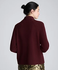 Kenneth Cole Women's Mock Neck Raglan Sweater