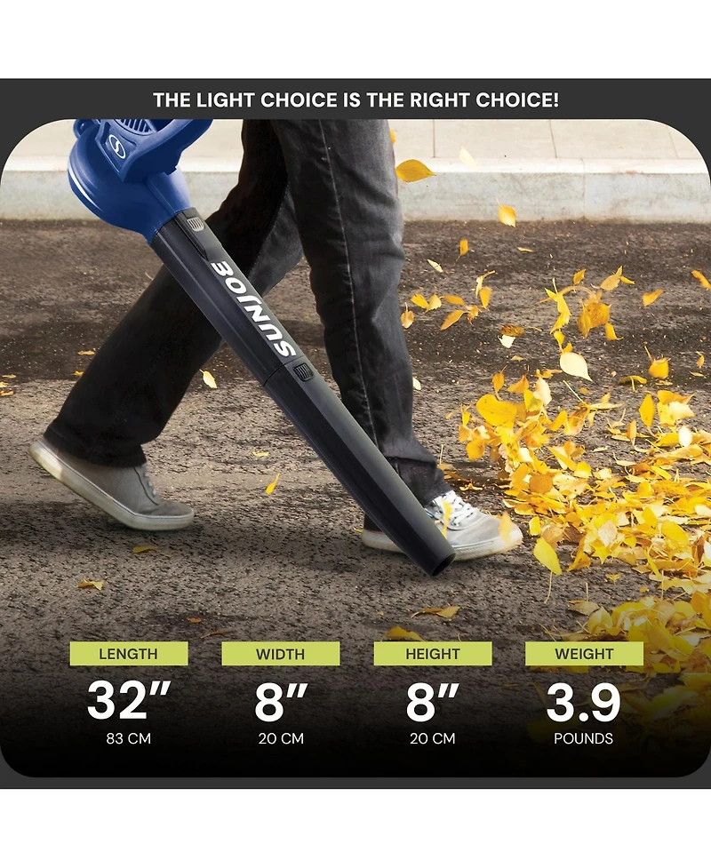 Sun Joe Electric All Purpose Leaf Blower, 6 Amp Motor, 155MPH Speed, SBJ597E-sjb