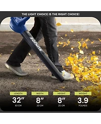 Sun Joe Electric All Purpose Leaf Blower, 6 Amp Motor, 155MPH Speed, SBJ597E-sjb