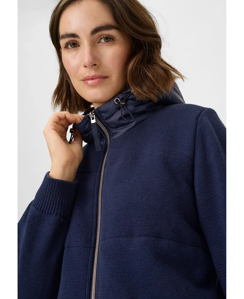 Olsen Women's Heavy Zip Front Hooded Cardigan