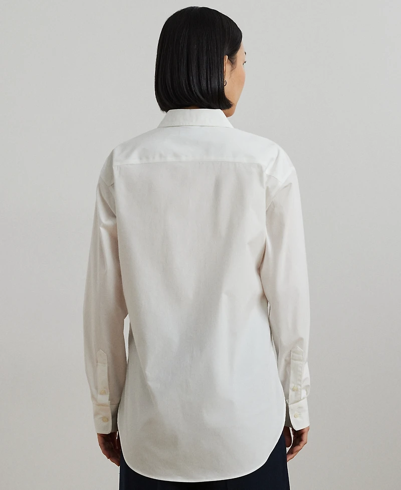Lauren Ralph Petite Relaxed Fit Stretch Cotton Shirt