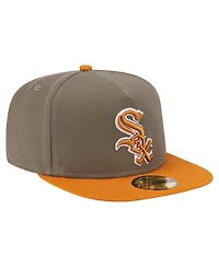 New Era Men's Olive/Orange Chicago White Sox Two-Tone Color Pack A-Frame 59FIFTY Fitted Hat