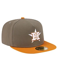New Era Men's Olive/Orange Houston Astros Two-Tone Color Pack A-Frame 59FIFTY Fitted Hat