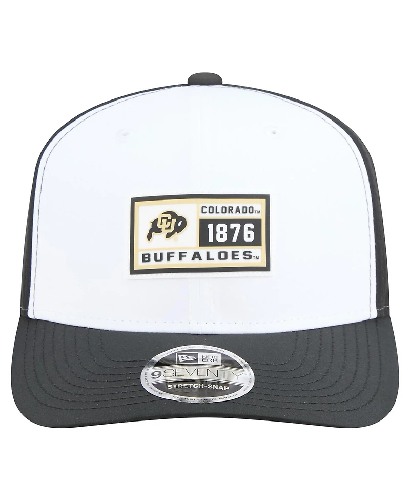 New Era Men's White/Black Colorado Buffaloes Perforated Patched 9SEVENTY Adjustable Hat