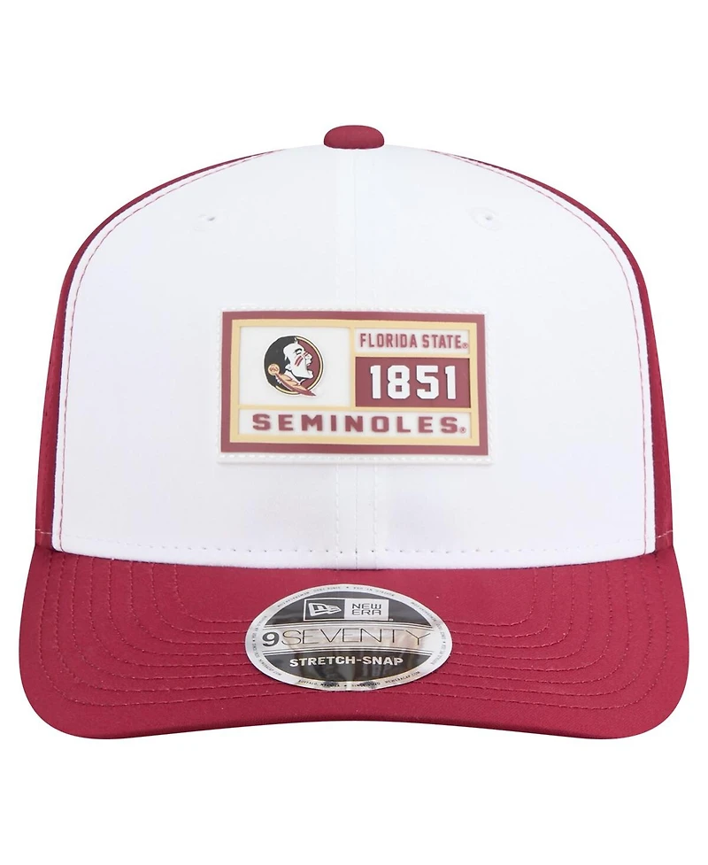 New Era Men's White/Garnet Florida State Seminoles Perforated Patched 9SEVENTY Adjustable Hat