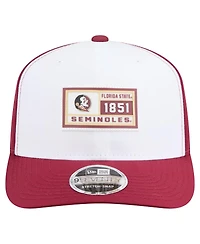 New Era Men's White/Garnet Florida State Seminoles Perforated Patched 9SEVENTY Adjustable Hat