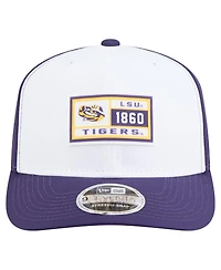 New Era Men's White/Purple Lsu Tigers Perforated Patched 9SEVENTY Adjustable Hat
