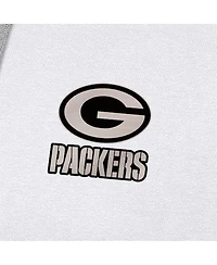 Antigua Men's White Green Bay Packers Brushed Carbon Victory Pullover Hoodie