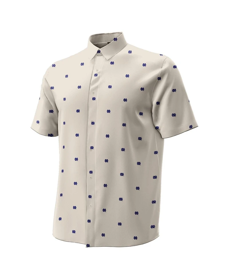 Under Armour Men's Tan Notre Dame Fighting Irish Gameday Armourfuse Camp Button-Up Shirt