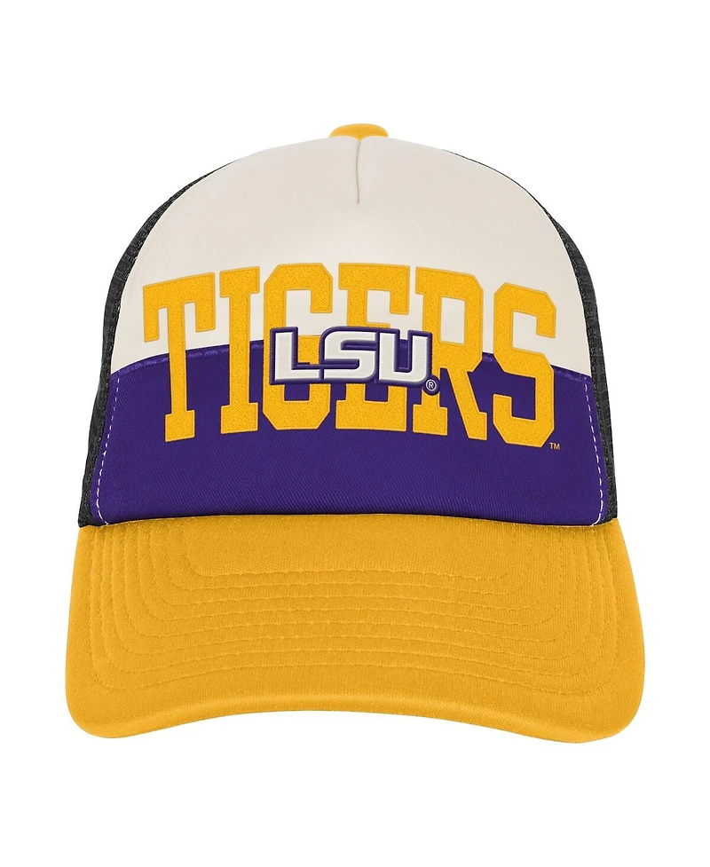 Outerstuff Big Boys and Girls Purple/Cream Lsu Tigers Modern Fan Trucker Adjustable Hat