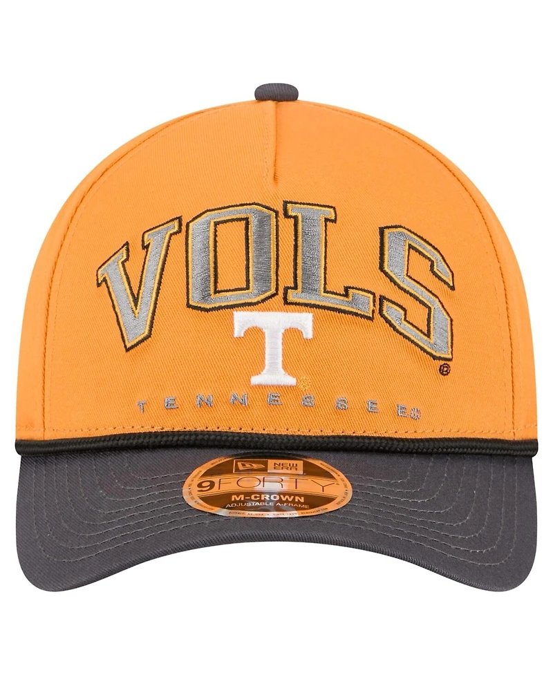 New Era Men's Tennessee Orange/Charcoal Tennessee Volunteers Arch Two-Tone Rope 9FORTY A-Frame M-Crown Adjustable Hat