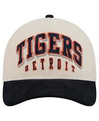 New Era Men's Cream/Navy Detroit Tigers Sided Corduroy 9FORTY A-Frame Adjustable Hat