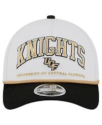 New Era Men's White/Black Ucf Knights Arch Two-Tone Rope 9FORTY A-Frame M-Crown Adjustable Hat