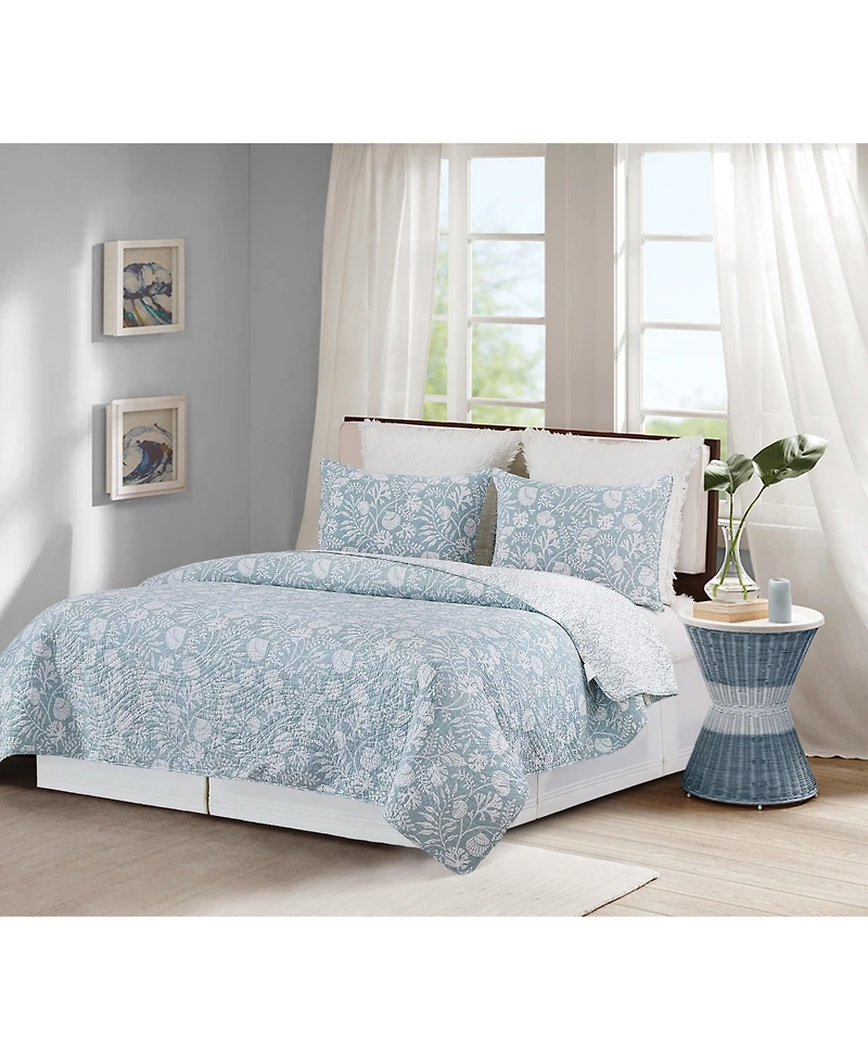 C&F Home Seafoam Reef Twin 2-Piece Quilt Set All Seasons Bedroom Bedding Machine Washable Reversible Coverlet Decor Decoration