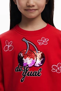 Desigual Girls's Sequin cherry sweatshirt