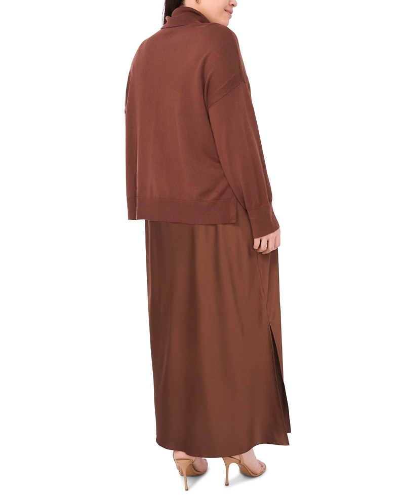 Msk Women's Sleeveless Maxi Dress with Sweater