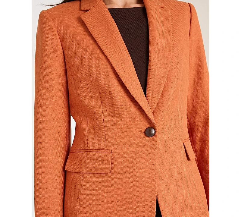 Tahari Asl Women's Herringbone Peak Lapel Blazer