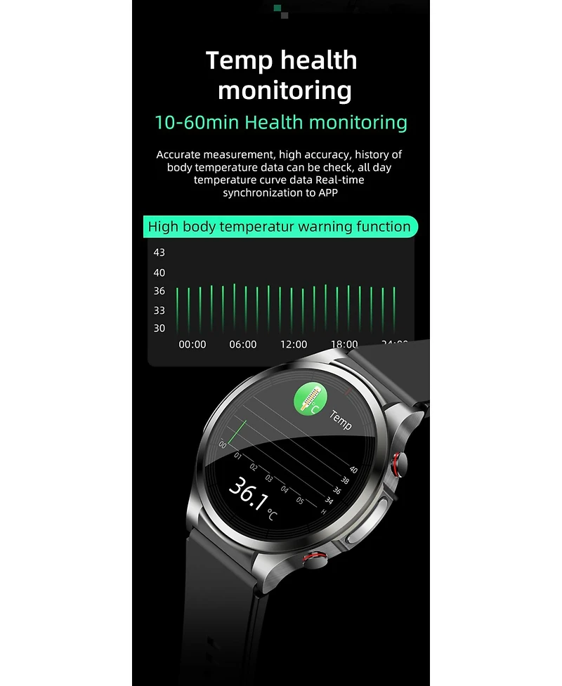 Ruixng Smart HeartGuard Advanced Health Monitoring Smart watch -Red