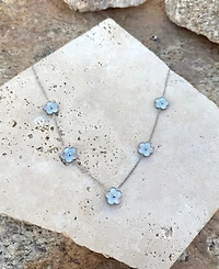 Adornia Tarnish Resistant Silver 5-Leaf Clover Station Necklace