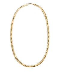 Adornia Tarnish Resistant Men's Gold Flat Curb Chain Necklace